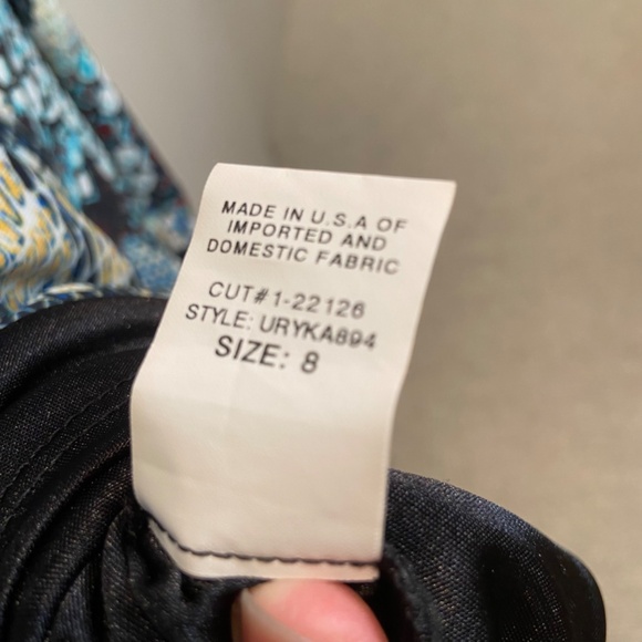 David Meister Midi Multicolor Snake Print Cowl Neck Dress Size 8 - Picture 13 of 14